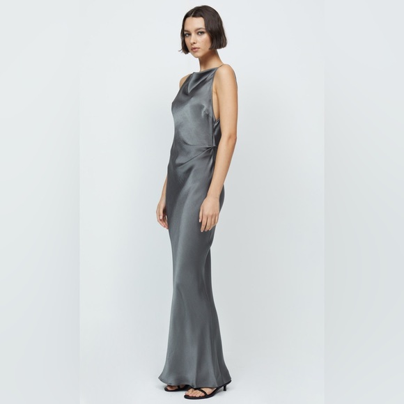 Bec + Bridge Celestial Cowlneck Maxi Dress in Gun Metal - Picture 3 of 7